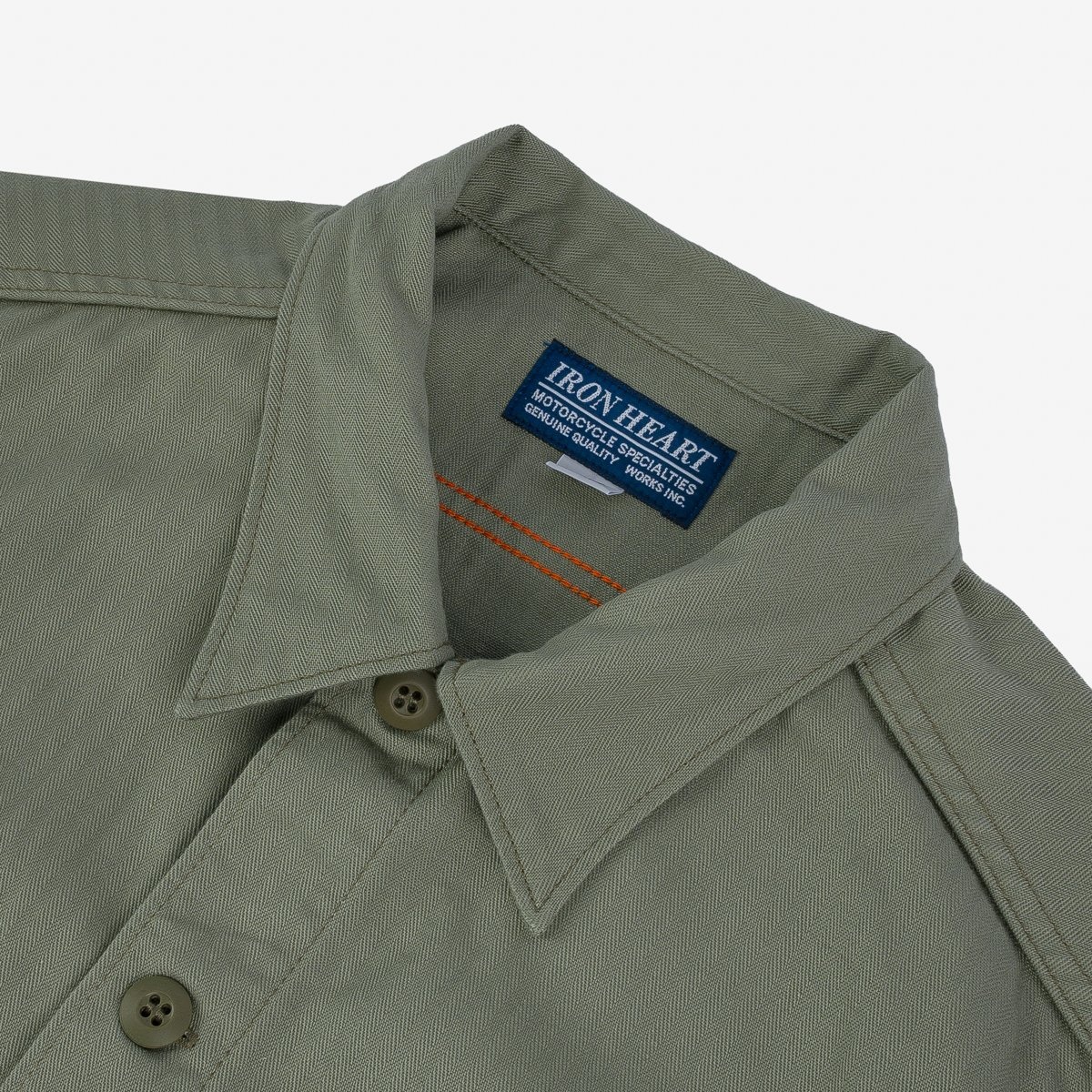 IHSH-385-ODG 9oz Herringbone Military Shirt - Olive Drab Green - 6