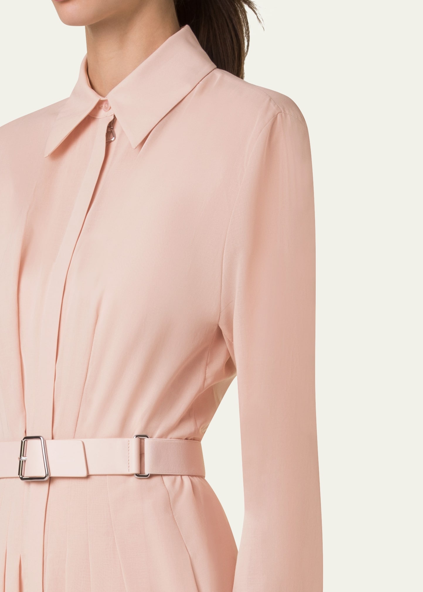 Pleated Cotton Voile Maxi Shirtdress - 5