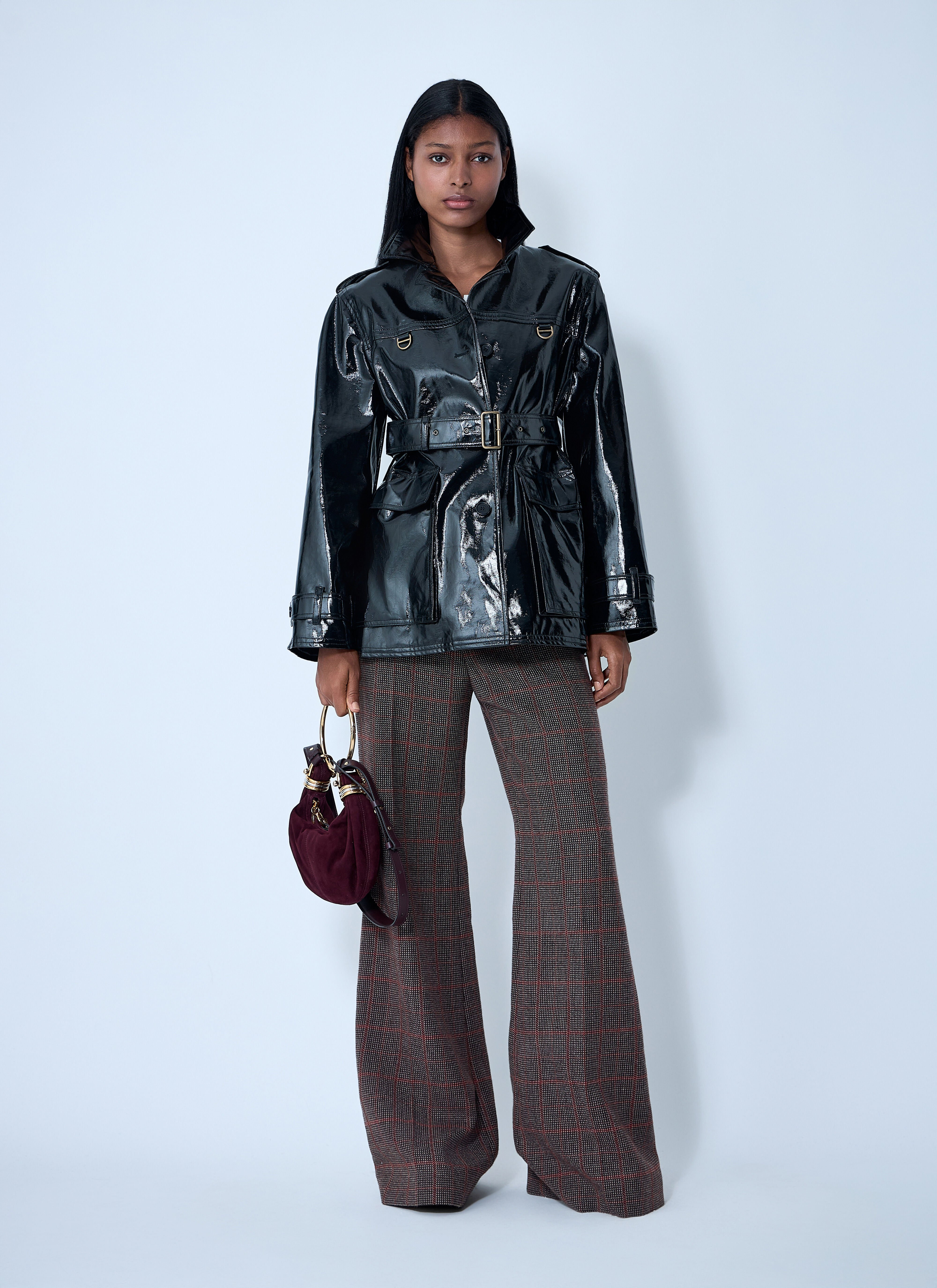 High-Shine Belted Jacket - 2