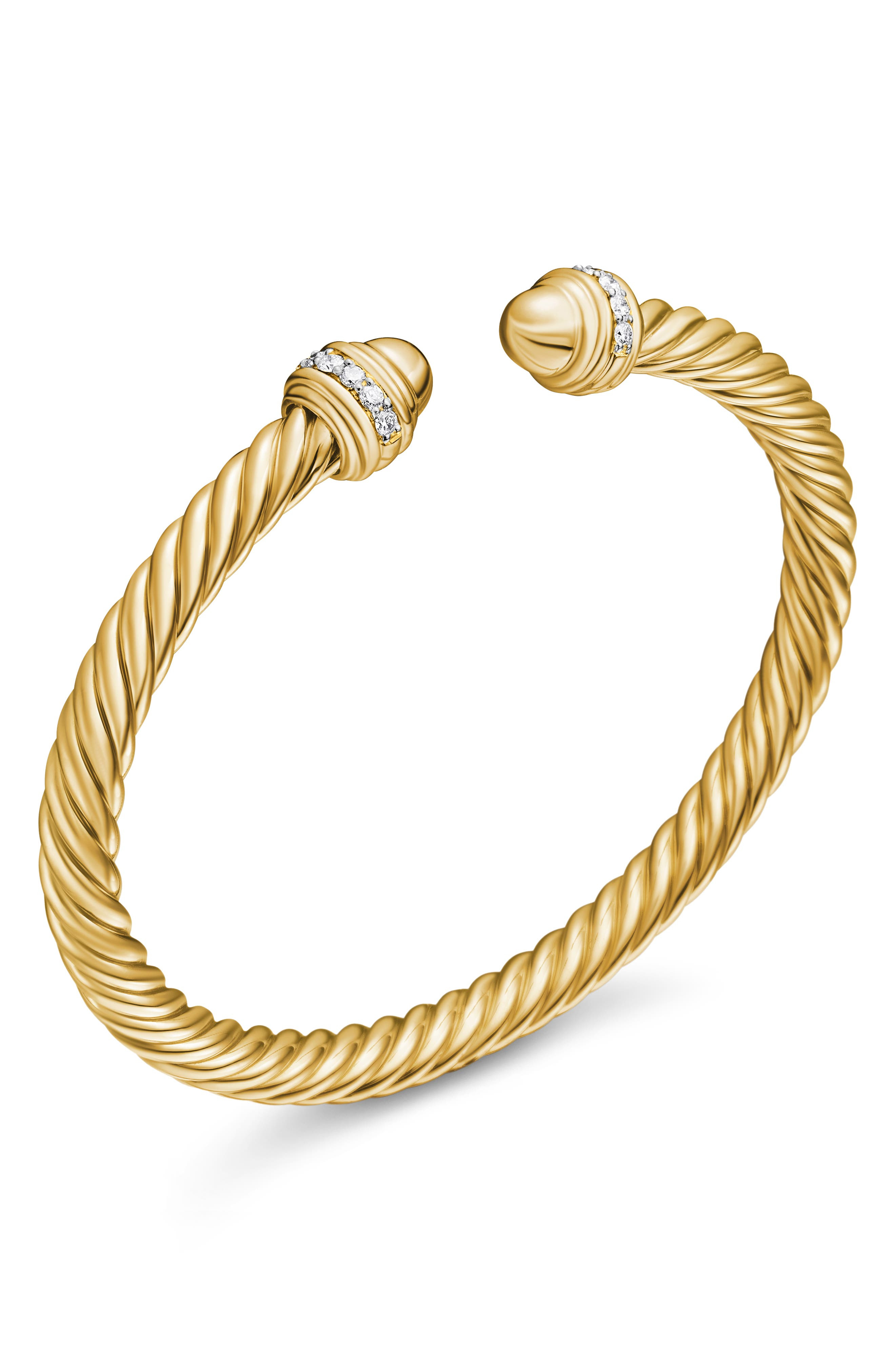 David Yurman Cable Classics Bracelet with Semiprecious Stones & Diamonds, 5mm in Yellow Gold/Diamond - 5