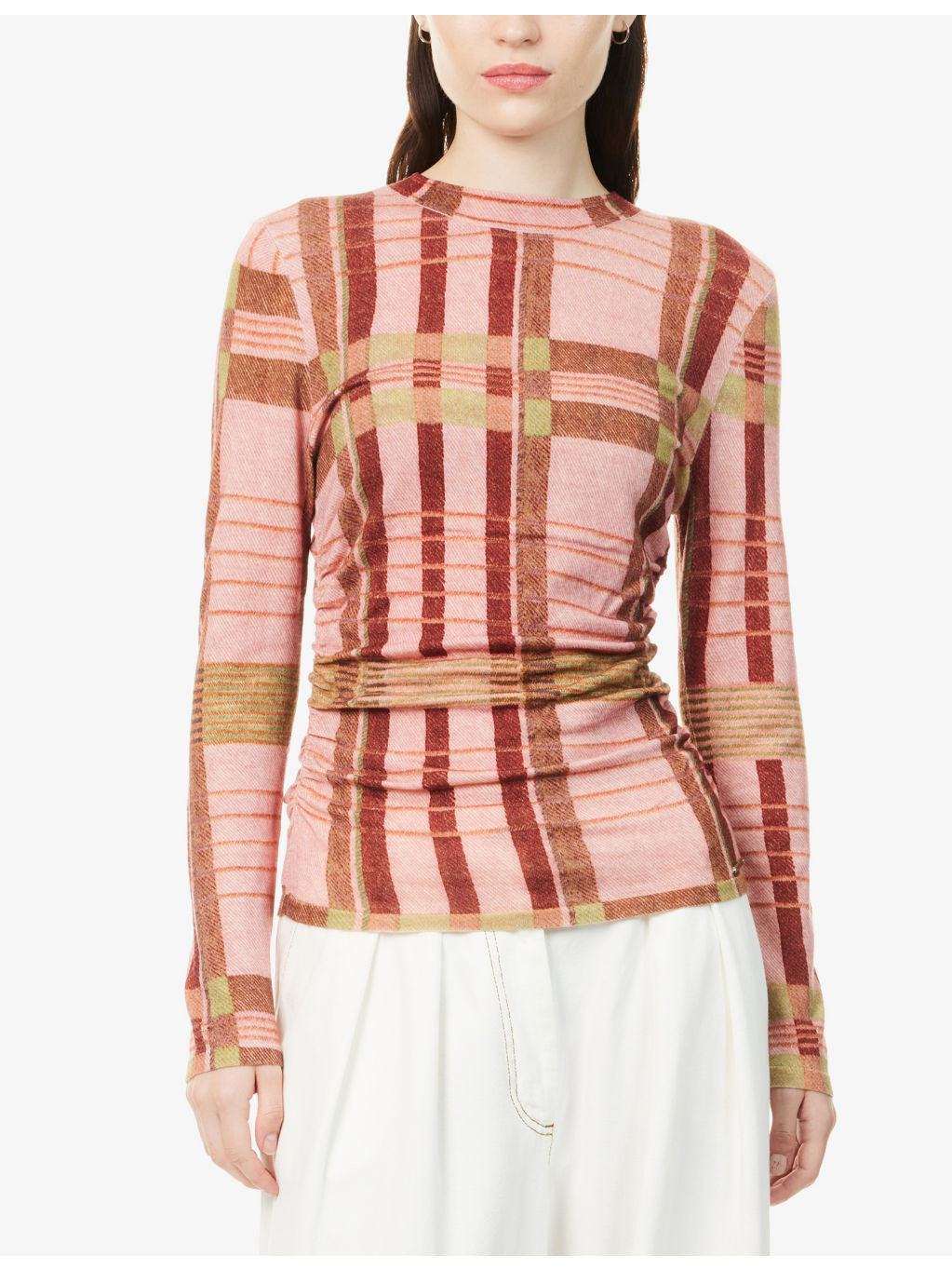 Barbour x FARM Rio Thalita Ruched Wool Top - 3