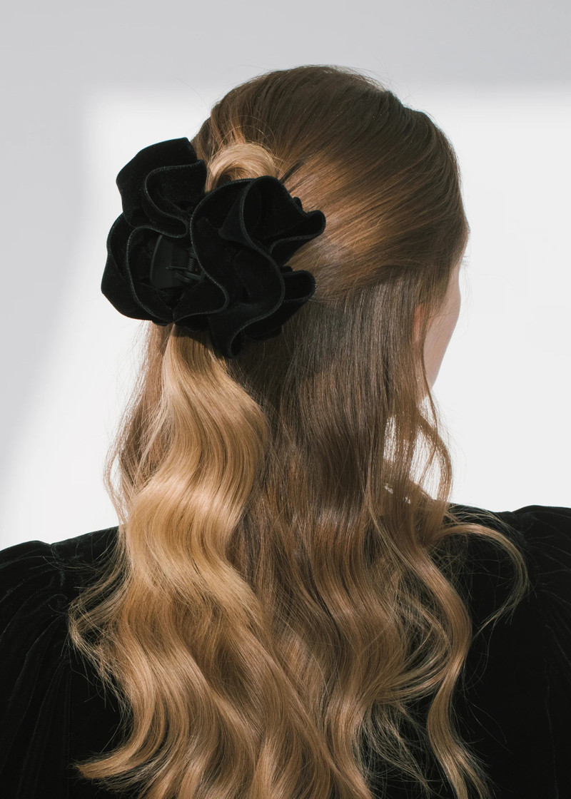 Jennifer Behr Velvet Ruffle Jaw Clip outlook