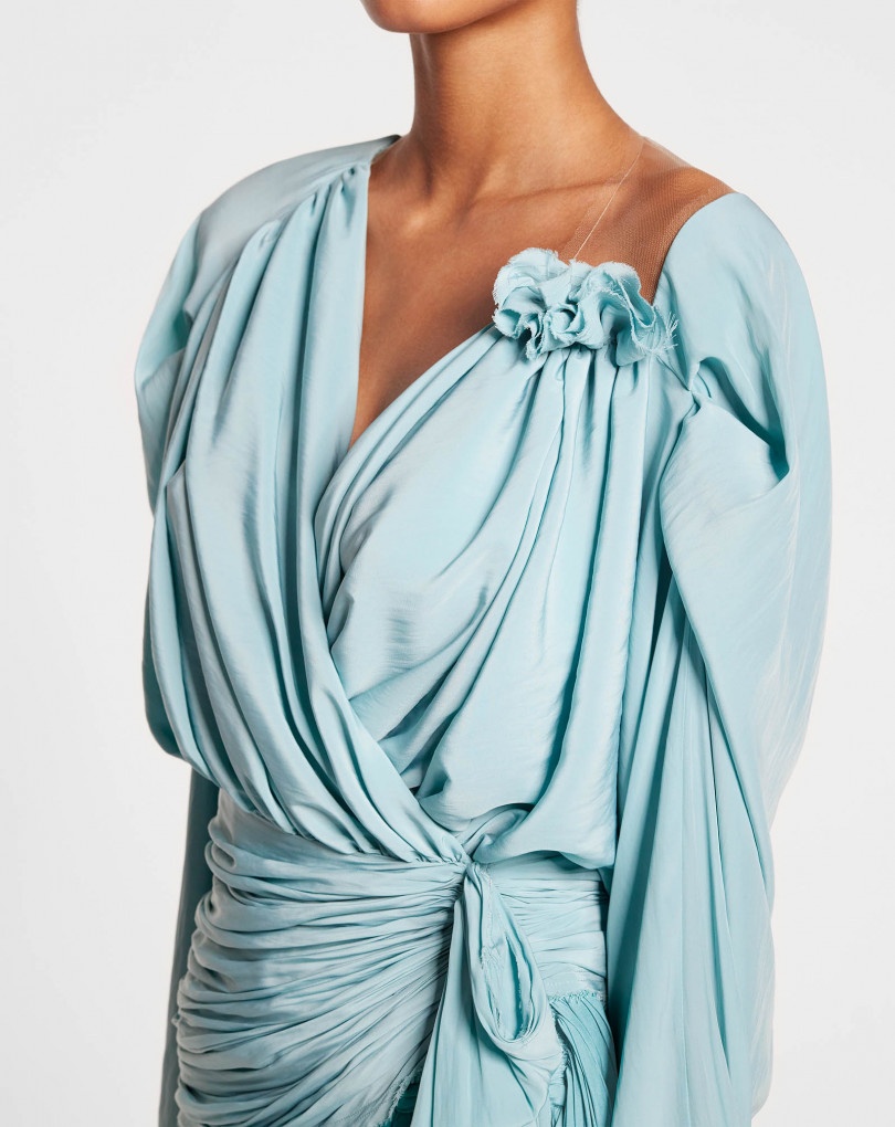 LONG-SLEEVE DRAPED TOP - 5