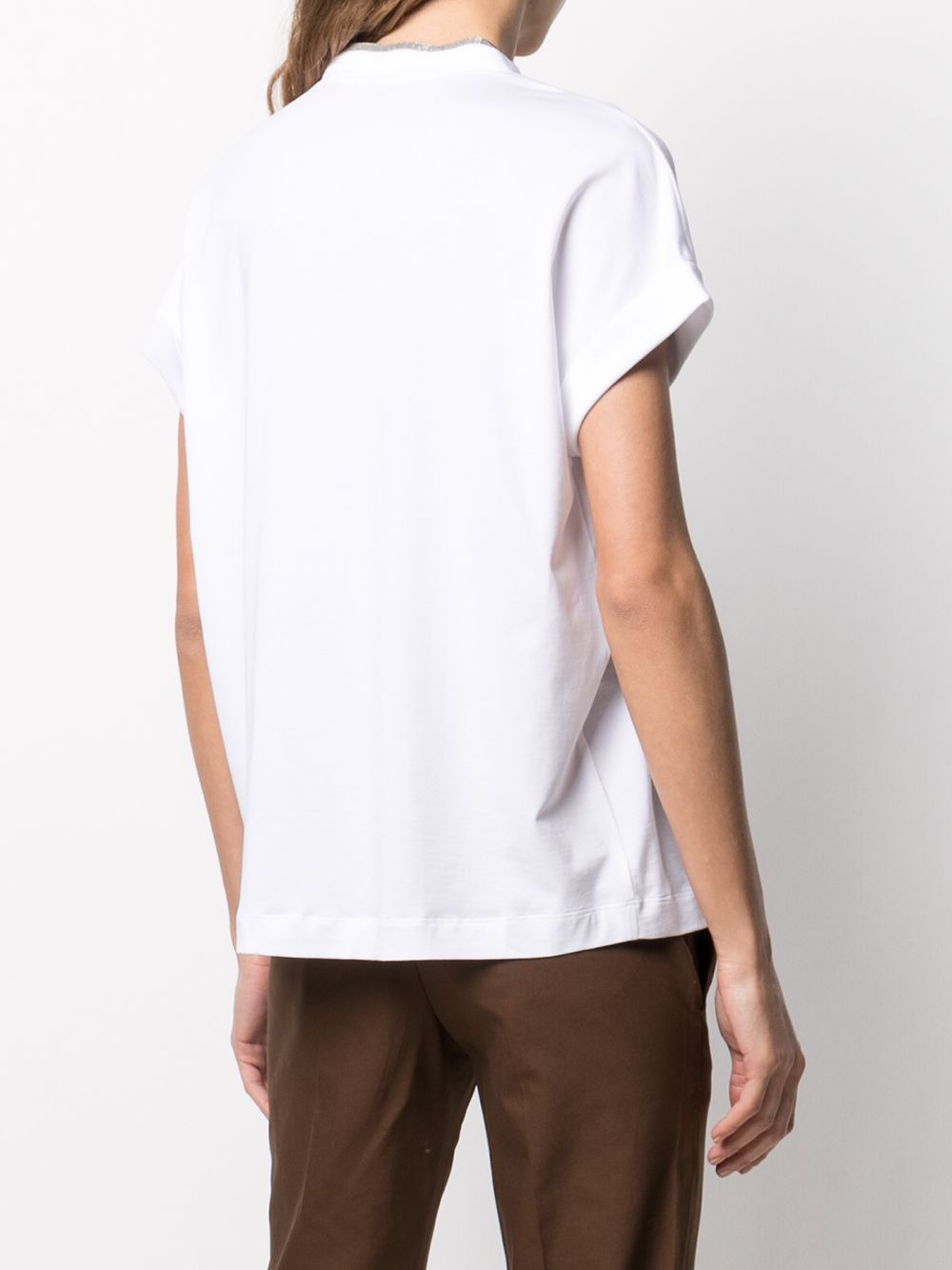 Brunello Cucinelli Women T-Shirt With V-Neck - 4