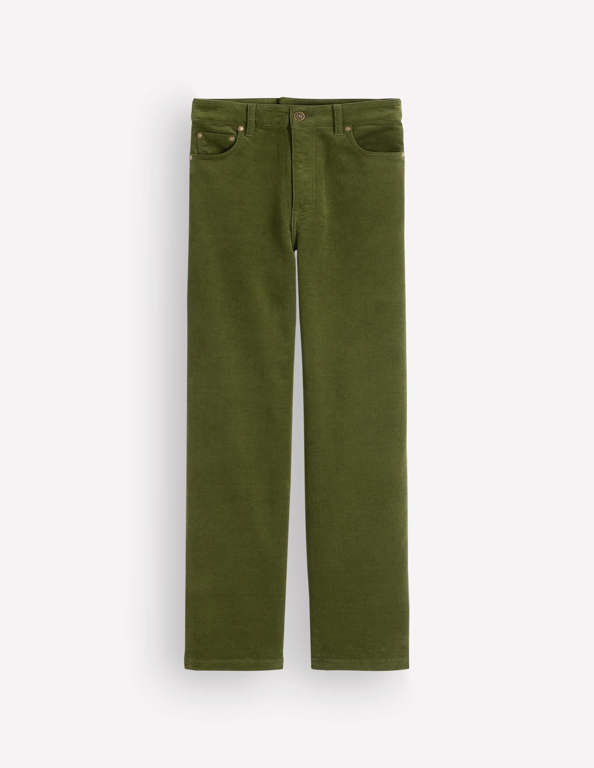 5-Pocket Cord Column Jeans-Chive - 1