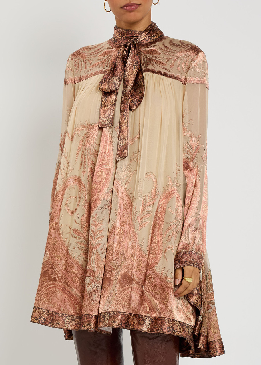 Zimmermann Hypnotic Paisley-devoré Chiffon Mini Dress - 2