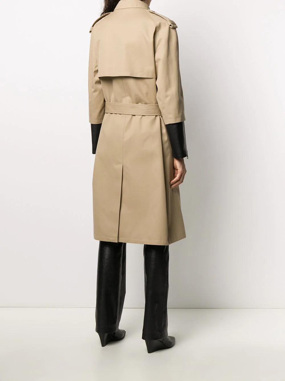 two-tone trench coat - 4