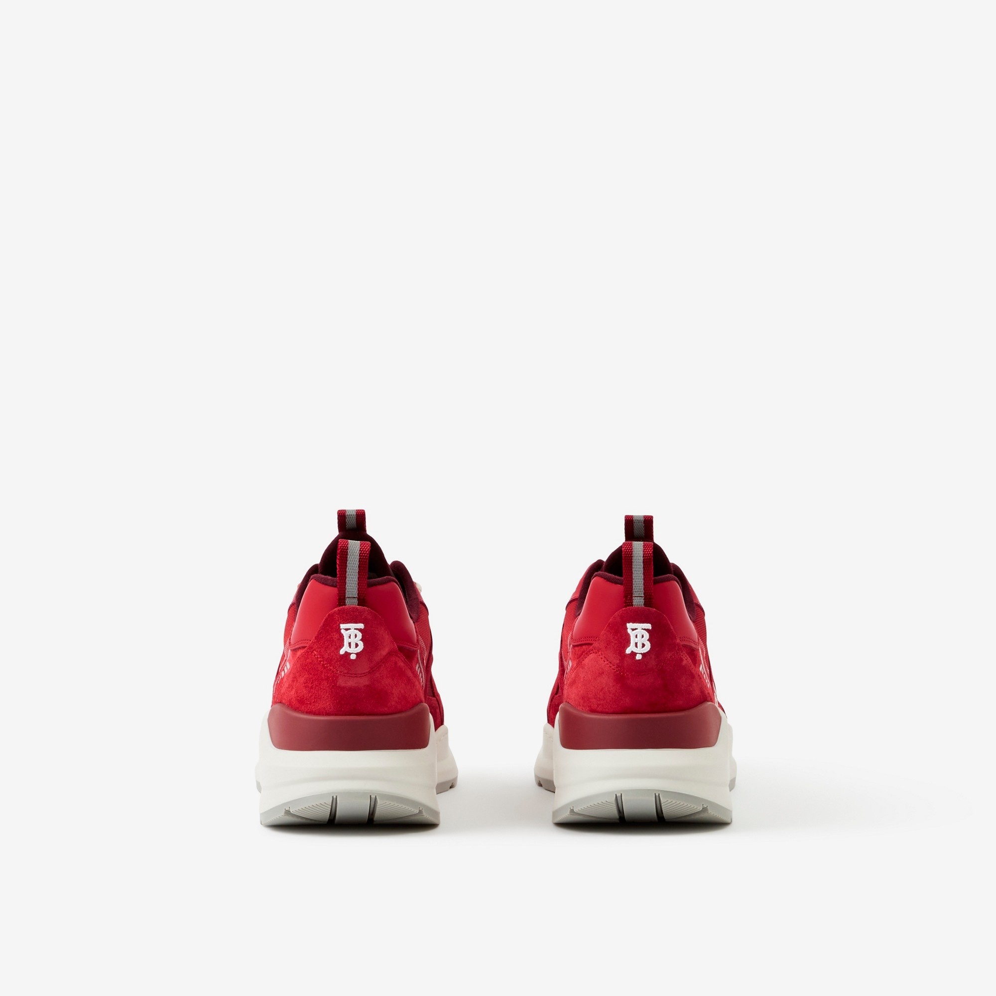 Logo Print Suede and Leather Sneakers - 3