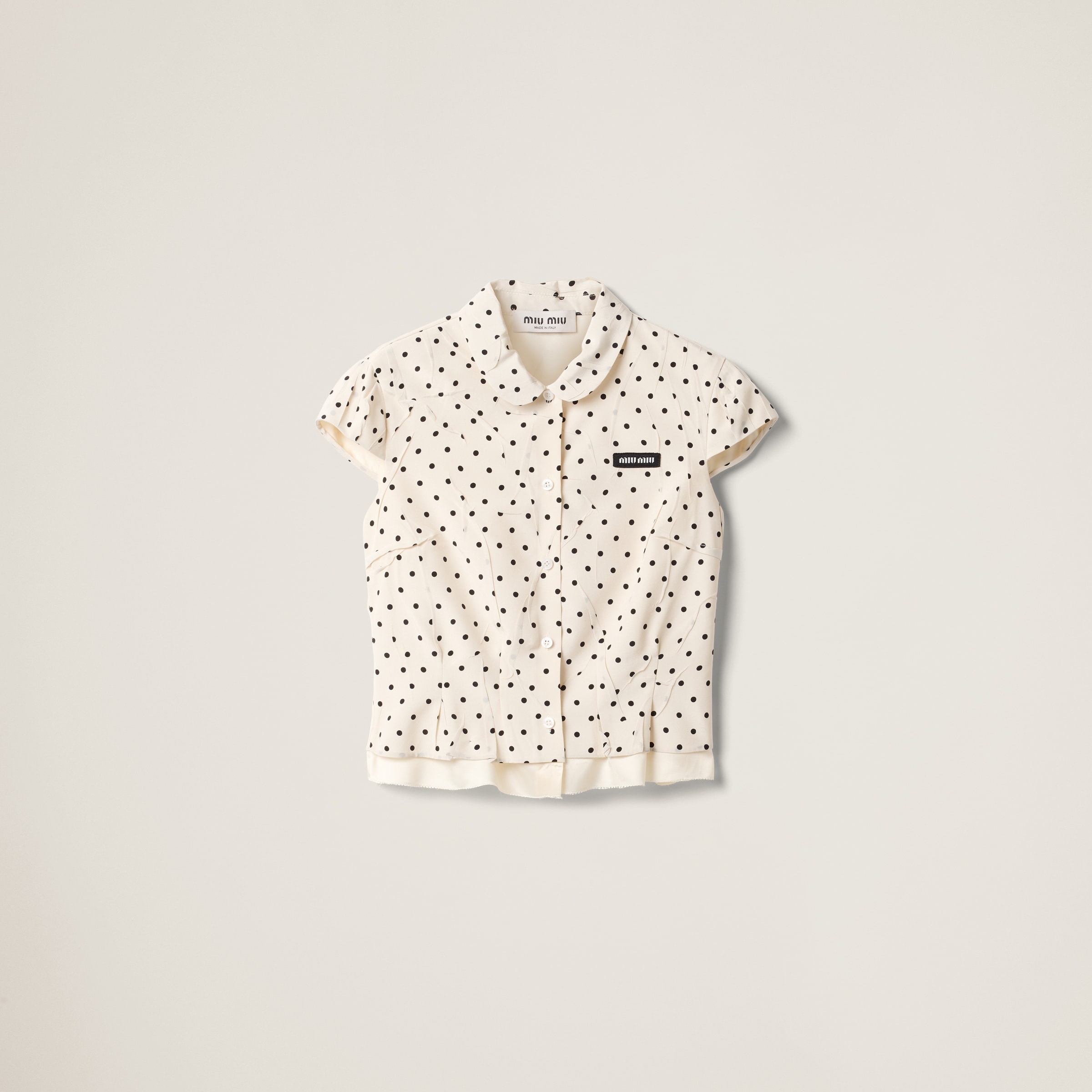 Polka-dot crepe de chine shirt - 1