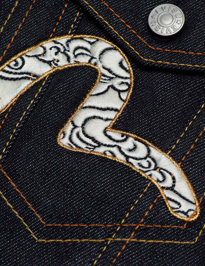 KAMON AND JAPANESE PATTERN EMBROIDERED DENIM JACKET 16