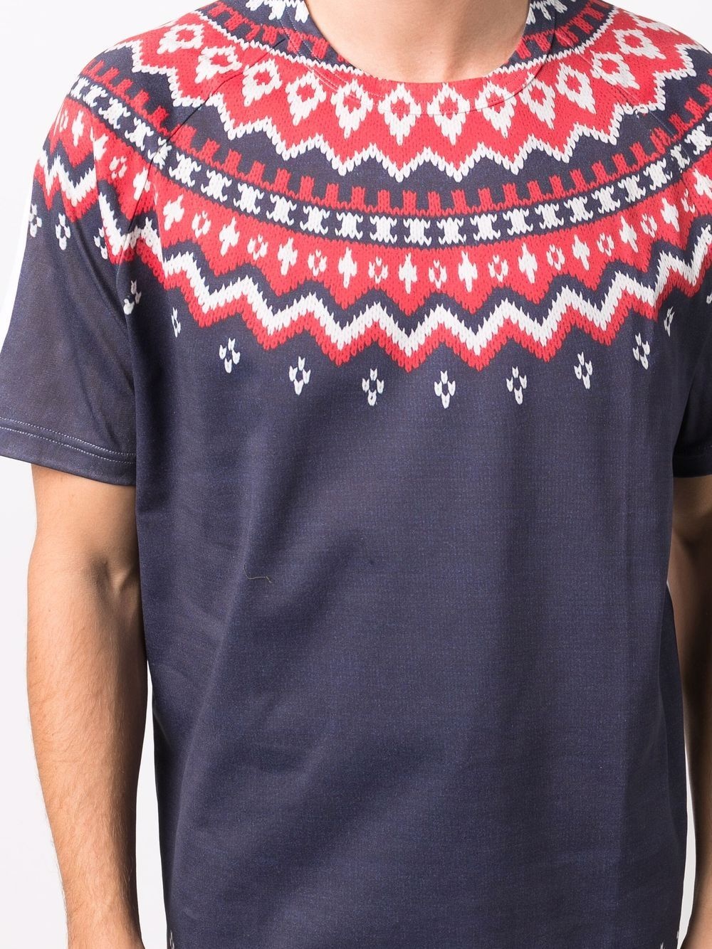 patterned-front crewneck T-shirt - 5