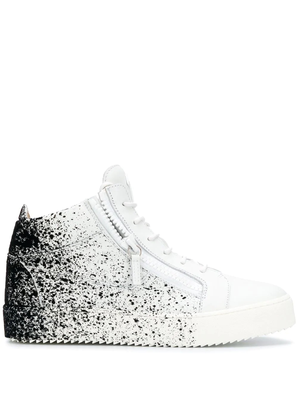 splatter-print high-top sneakers - 1