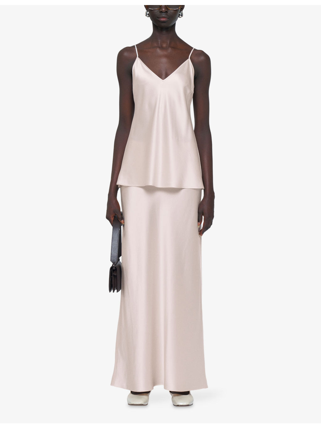Clea V-Neck Silk-Satin Camisole Top - 2