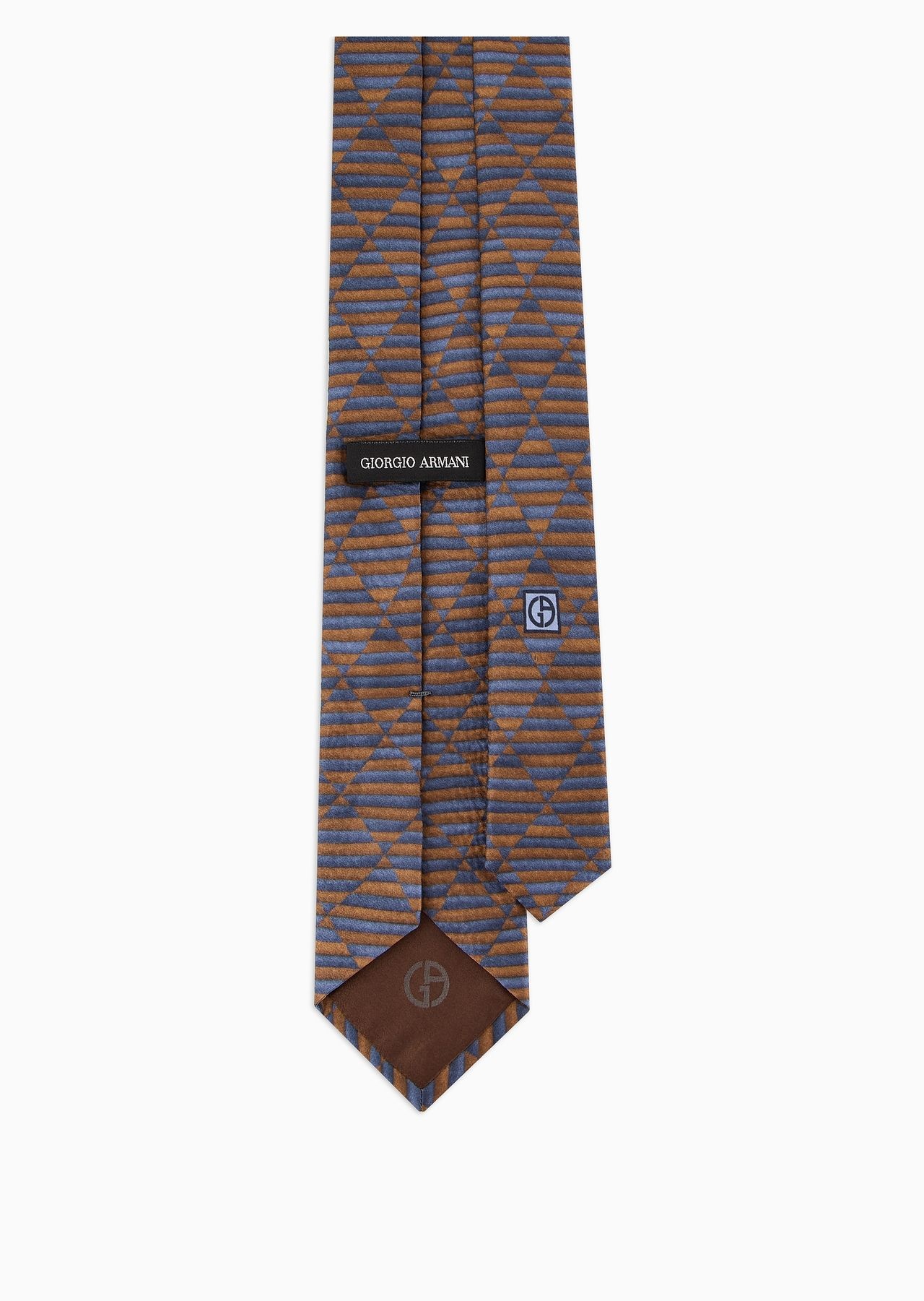 Silk tie with geometric print - 2