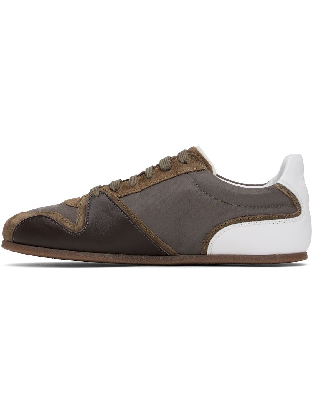Brown & White Tennis Sneakers - 3