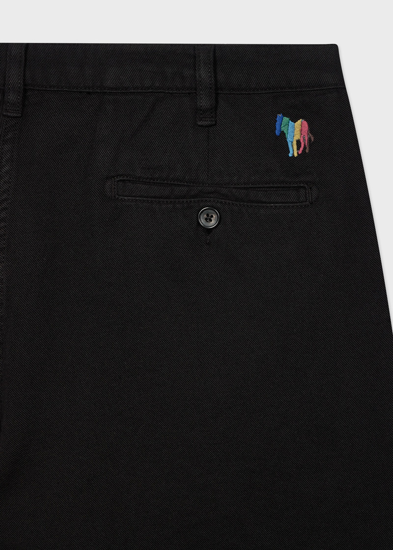 Paul Smith Black Cotton-Linen 'Broad Stripe Zebra' Shorts outlook