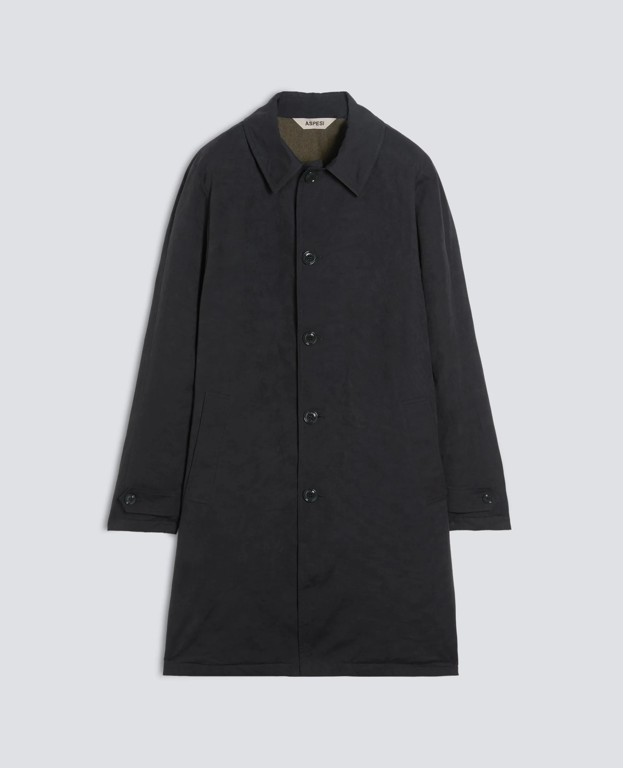 THERMORE-PADDED SINGLE-BREASTED DRY WAX CANVAS COAT - 1