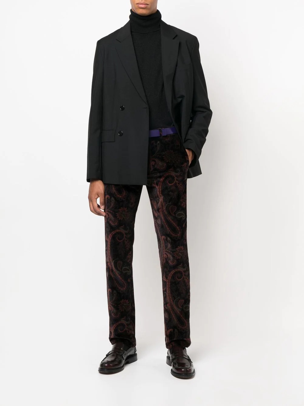 paisley-print velvet trousers - 2