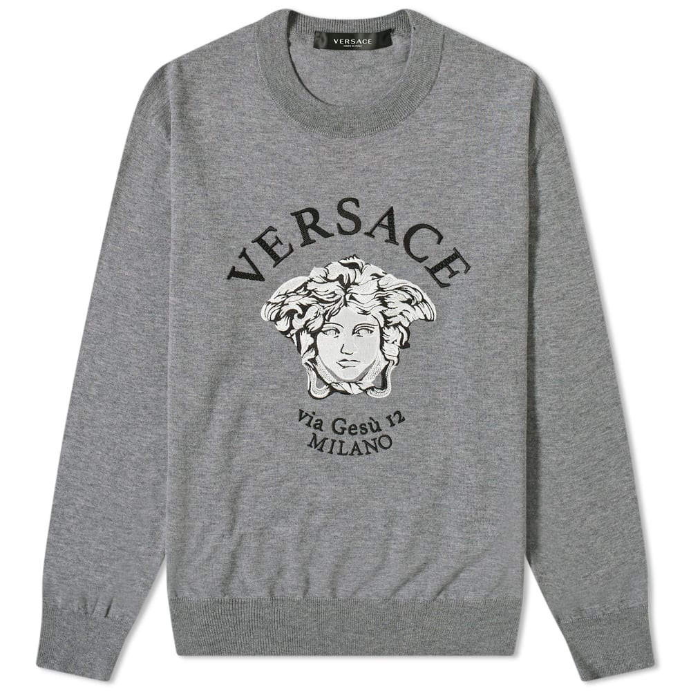 Versace Via Gesu Logo Crew Knit - 1