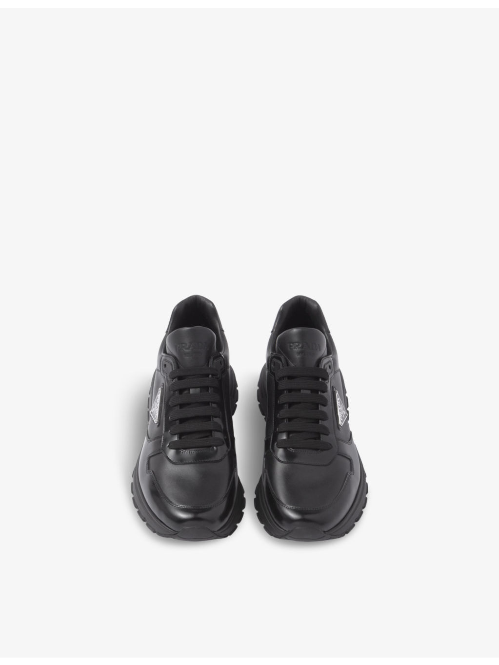 Brand-plaque leather low-top trainers - 2