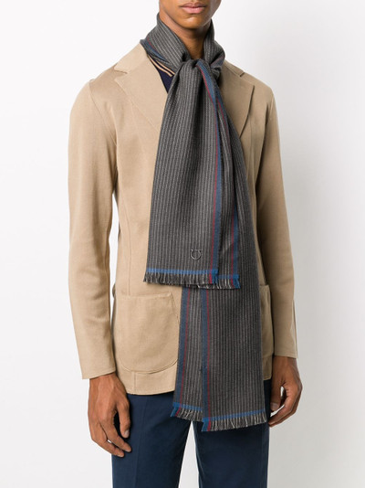 Salvatore Ferragamo micro stripes Gancini scarf outlook