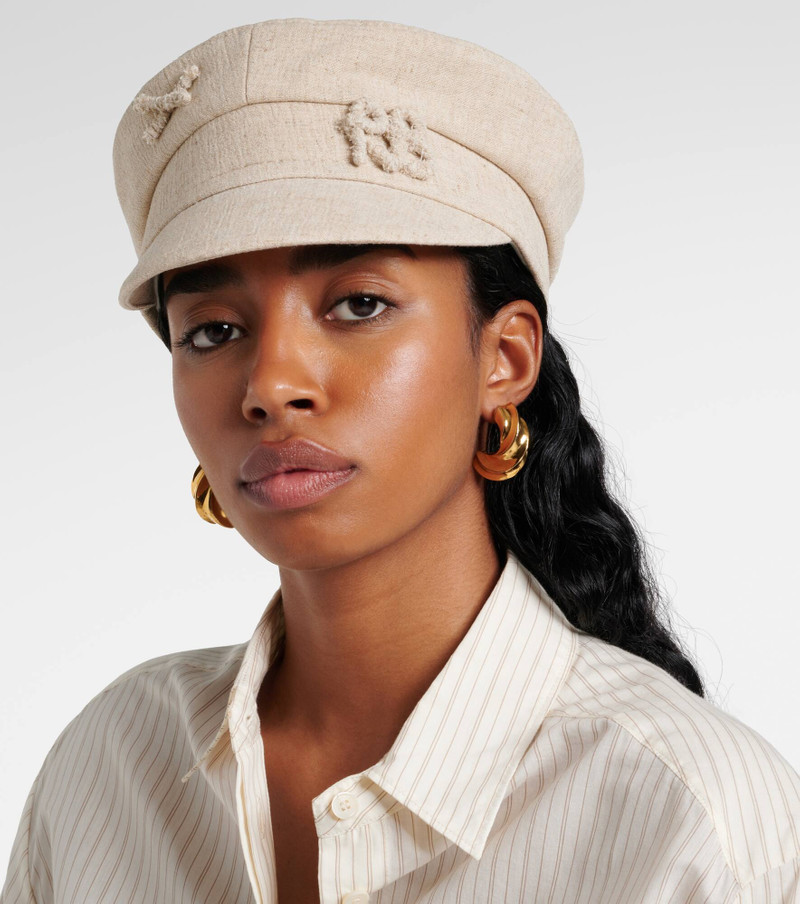 RUSLAN BAGINSKIY Linen-blend newsboy cap outlook