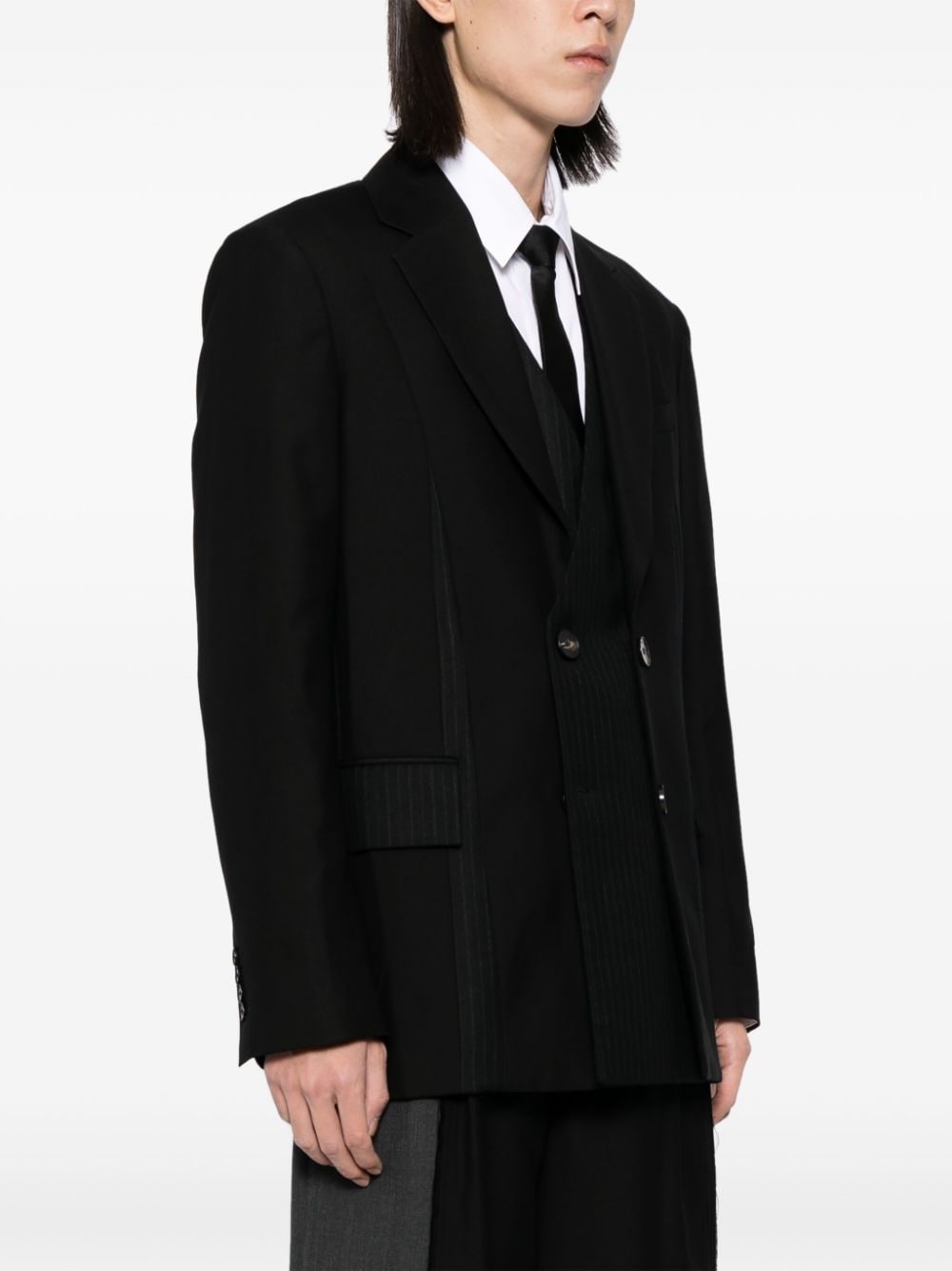 pleated tailored blazer - 3