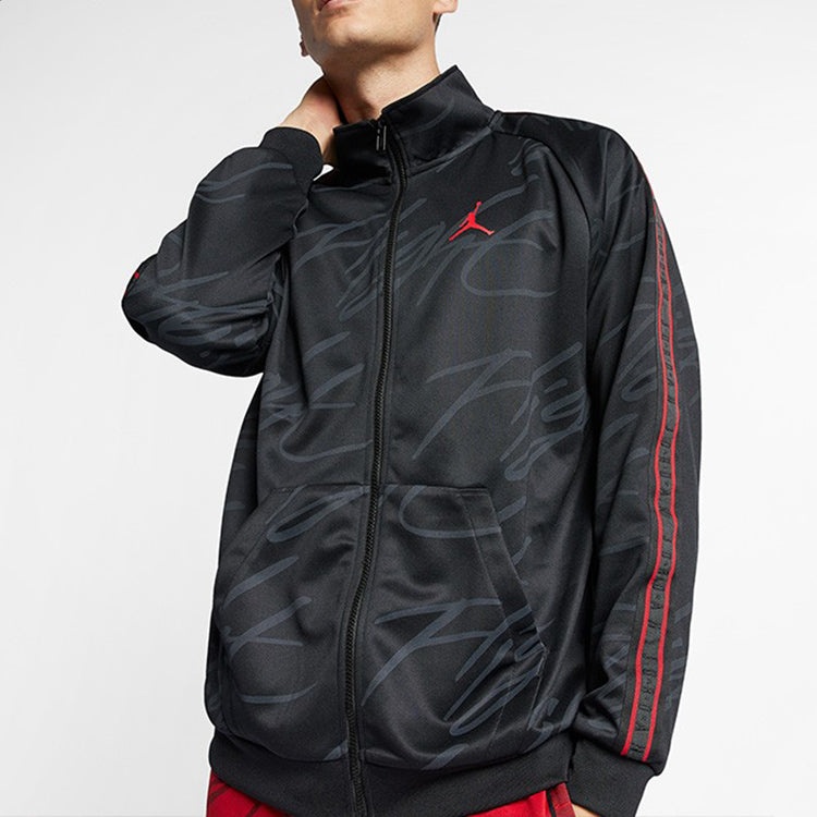 Air Jordan Jumpman Stand Collar Athleisure Casual Sports Knit Jacket Black AR4461-010 - 4
