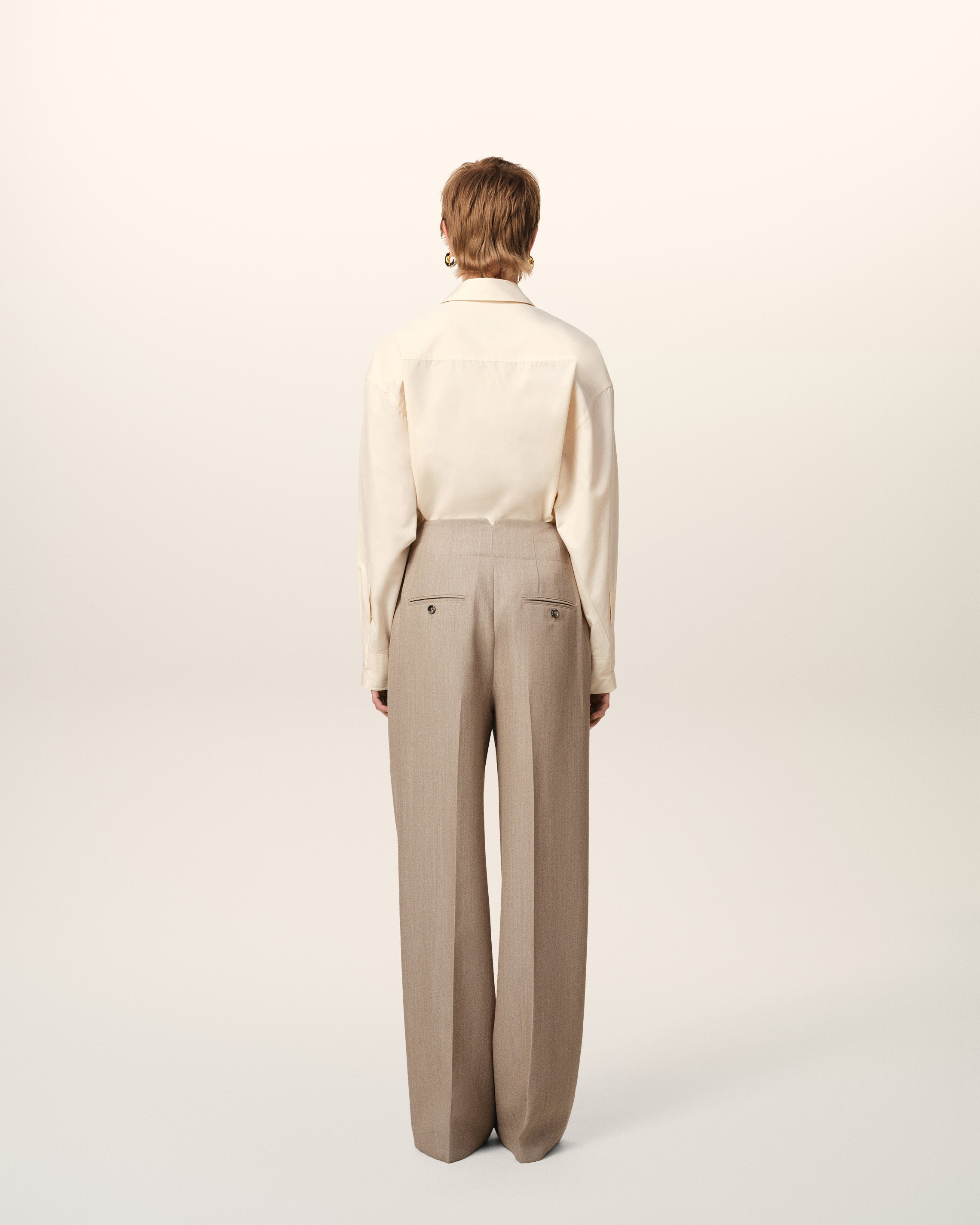 BEIGE NEW WOOL SAILOR TROUSERS - 4