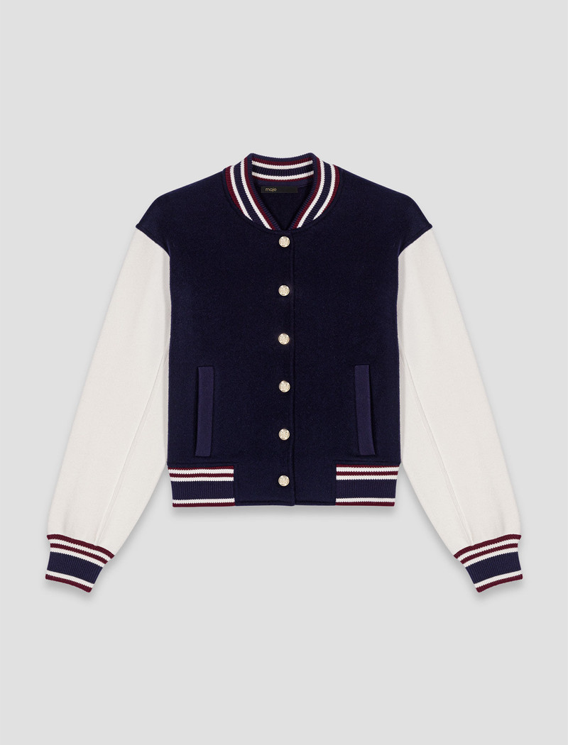 Mixed fabric bomber 1