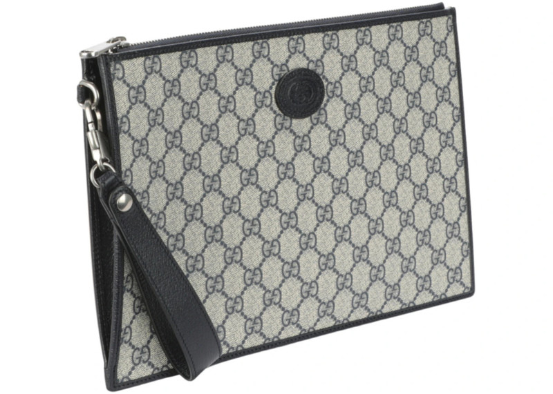 GUCCI Gucci Interlocking G Pouch Beige/Blue outlook