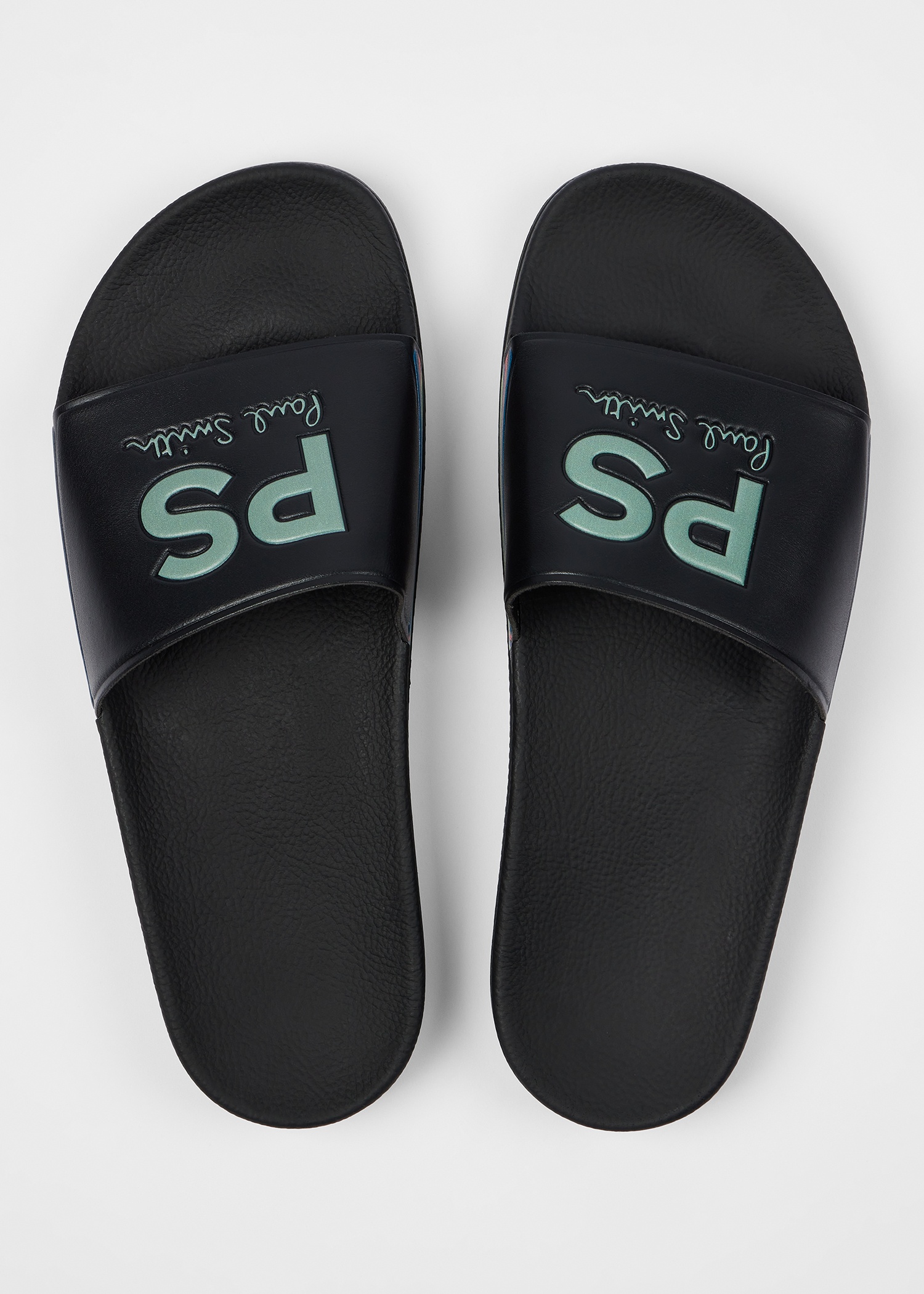 Black 'Sports Stripe' 'Zed' Slides - 5