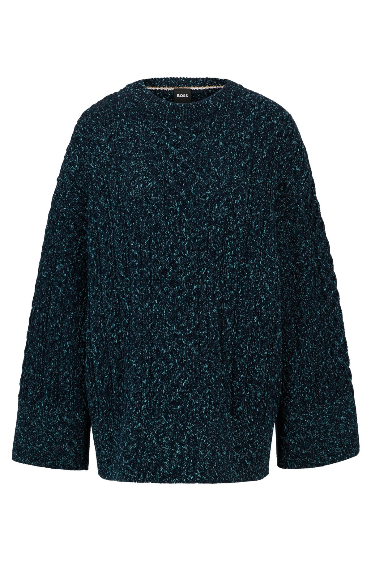 WOOL-BLEND SWEATER WITH CABLE-KNIT STRUCTURE - 1
