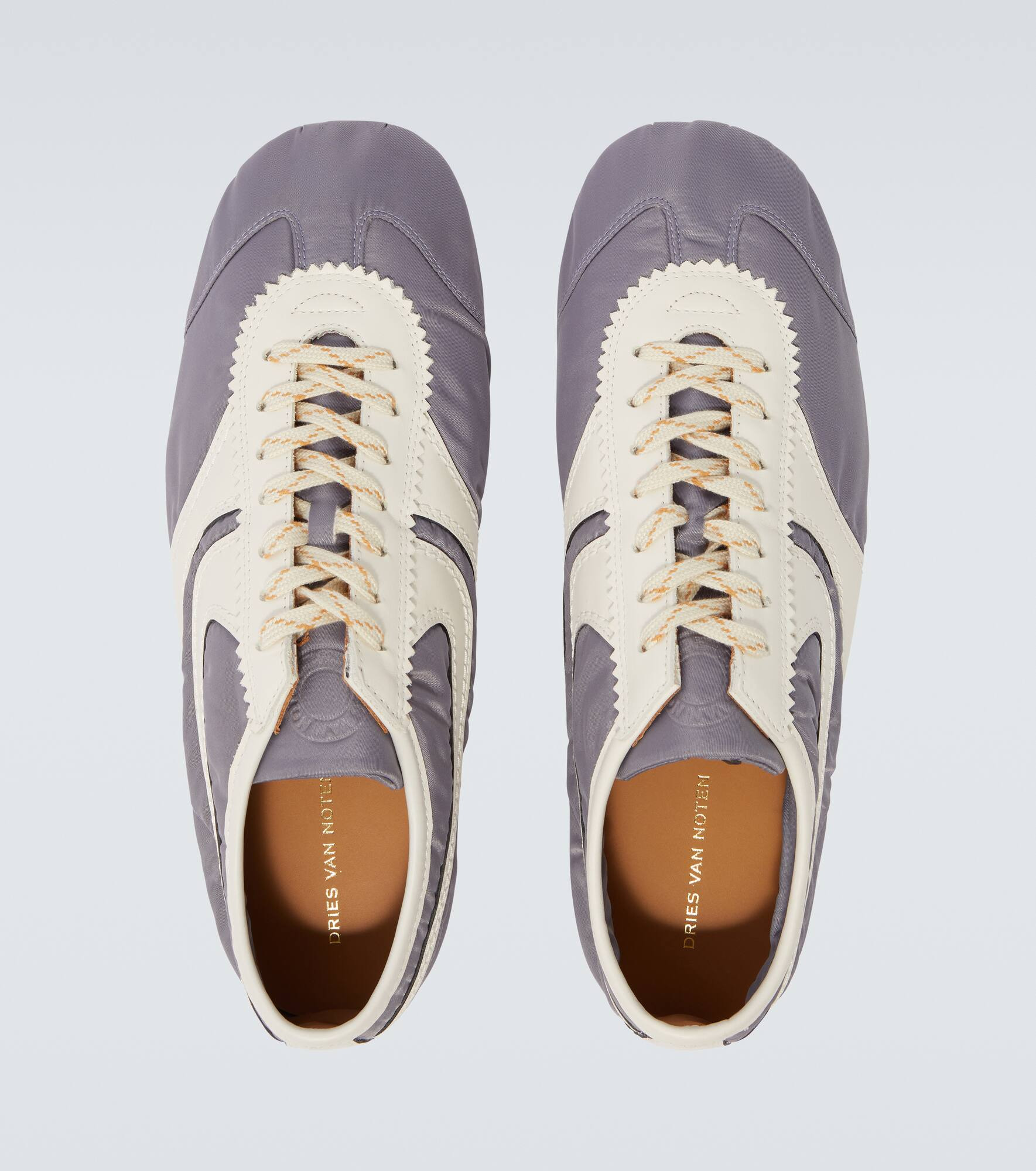 Leather-trimmed sneakers - 4