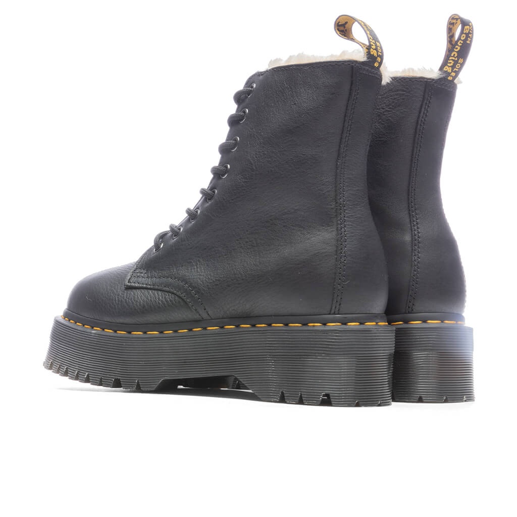 JADON BOOT LEATHER FAUX FUR LINED PLATFORMS - BLACK - 3