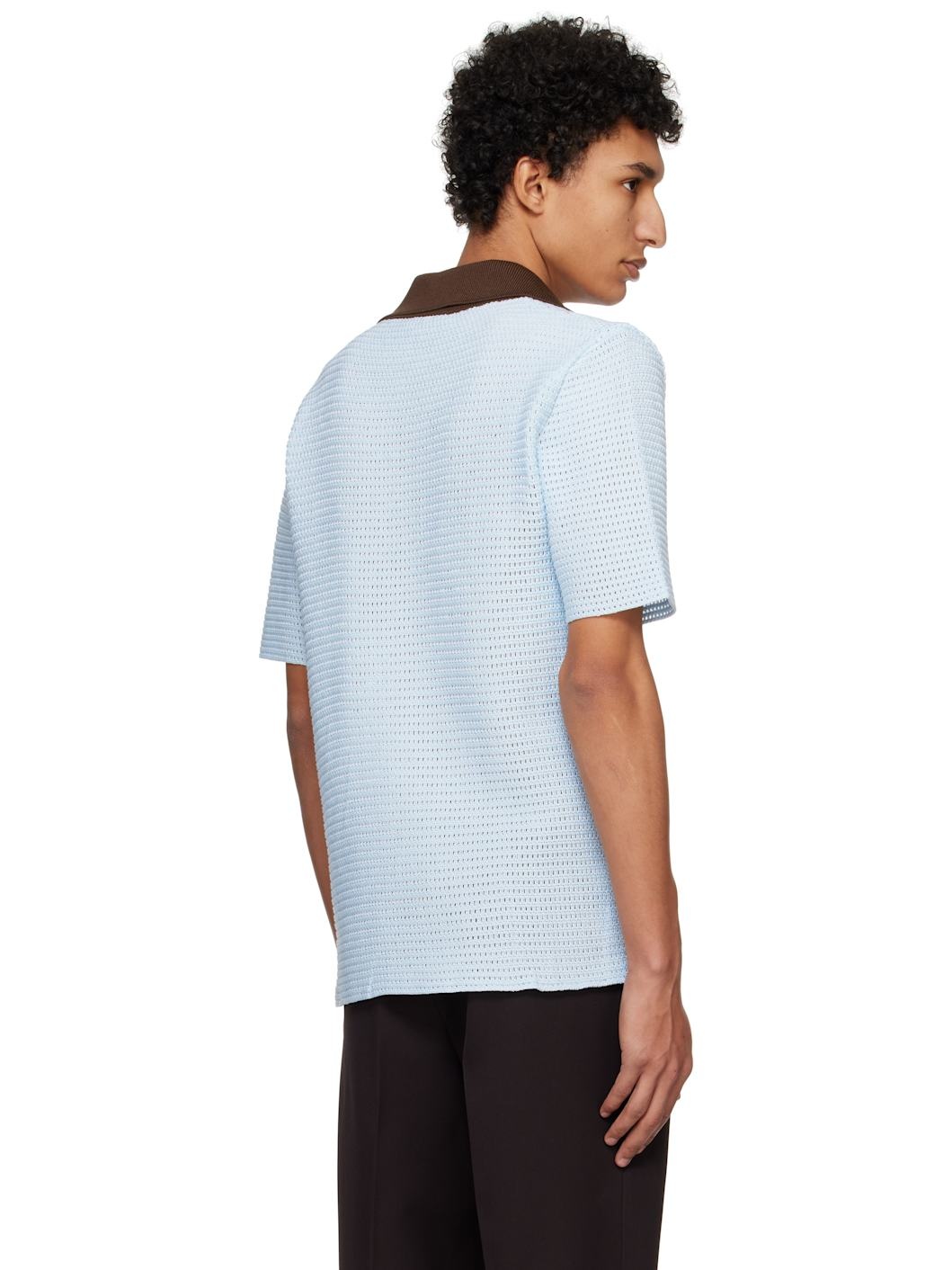 Blue Cotton Polo - 3