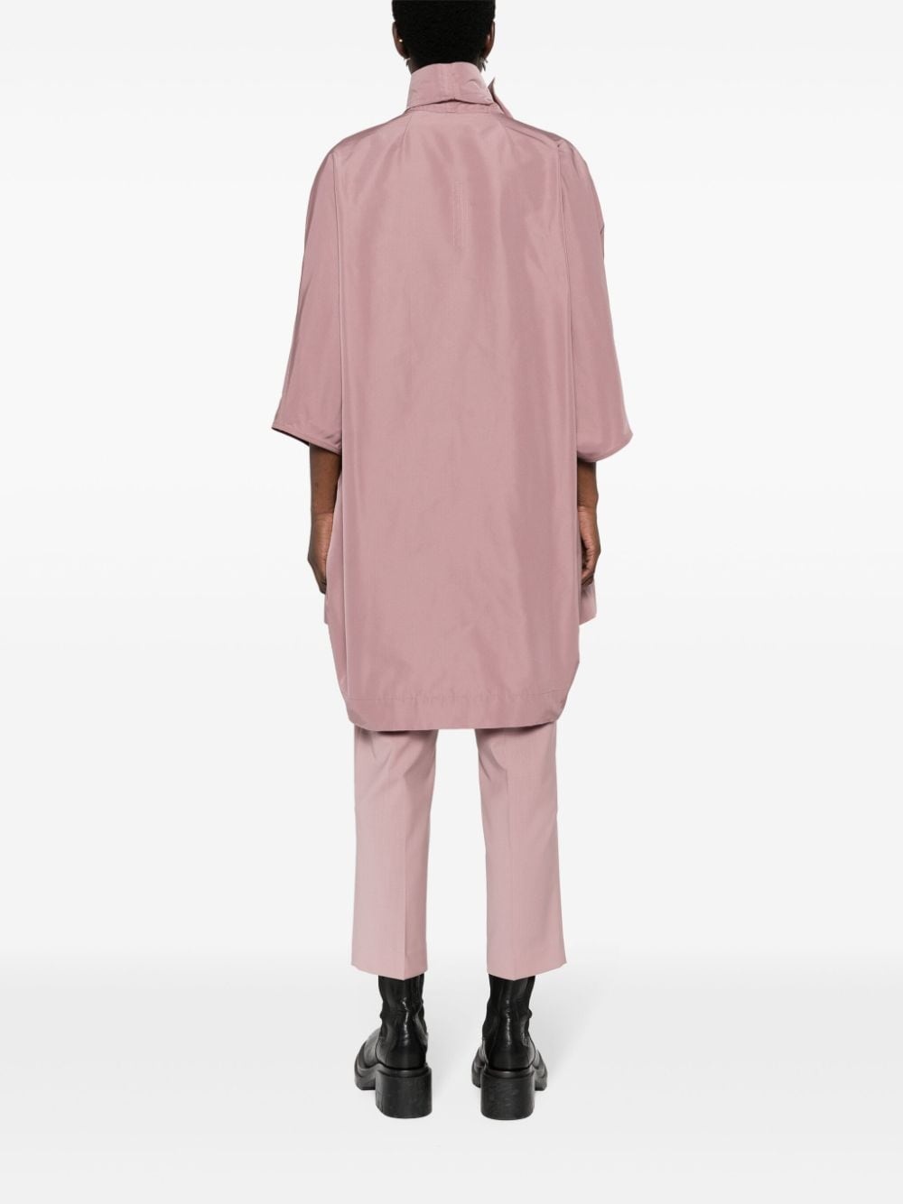 zipped twill raincoat - 4