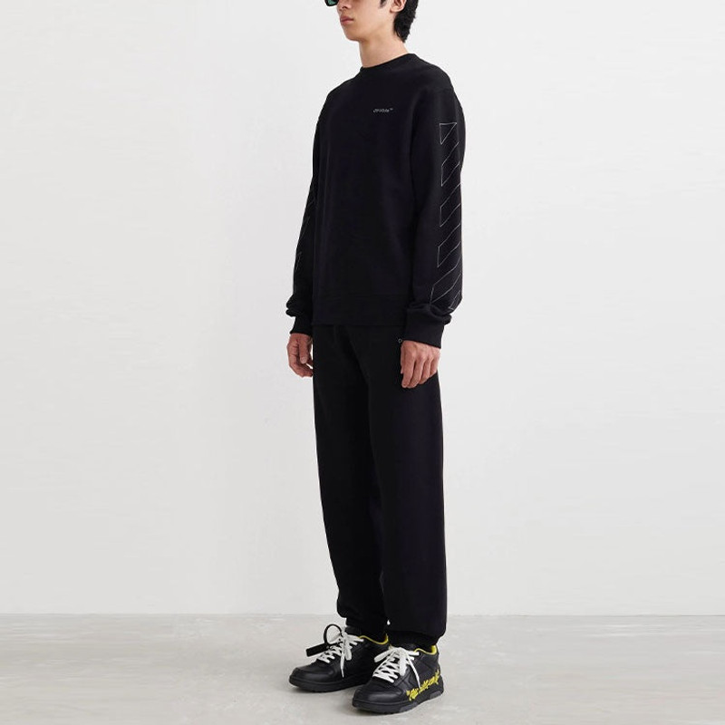 Men's Off-White SS22 Printing Round Neck Black OMBA057C99FLE0021010 4