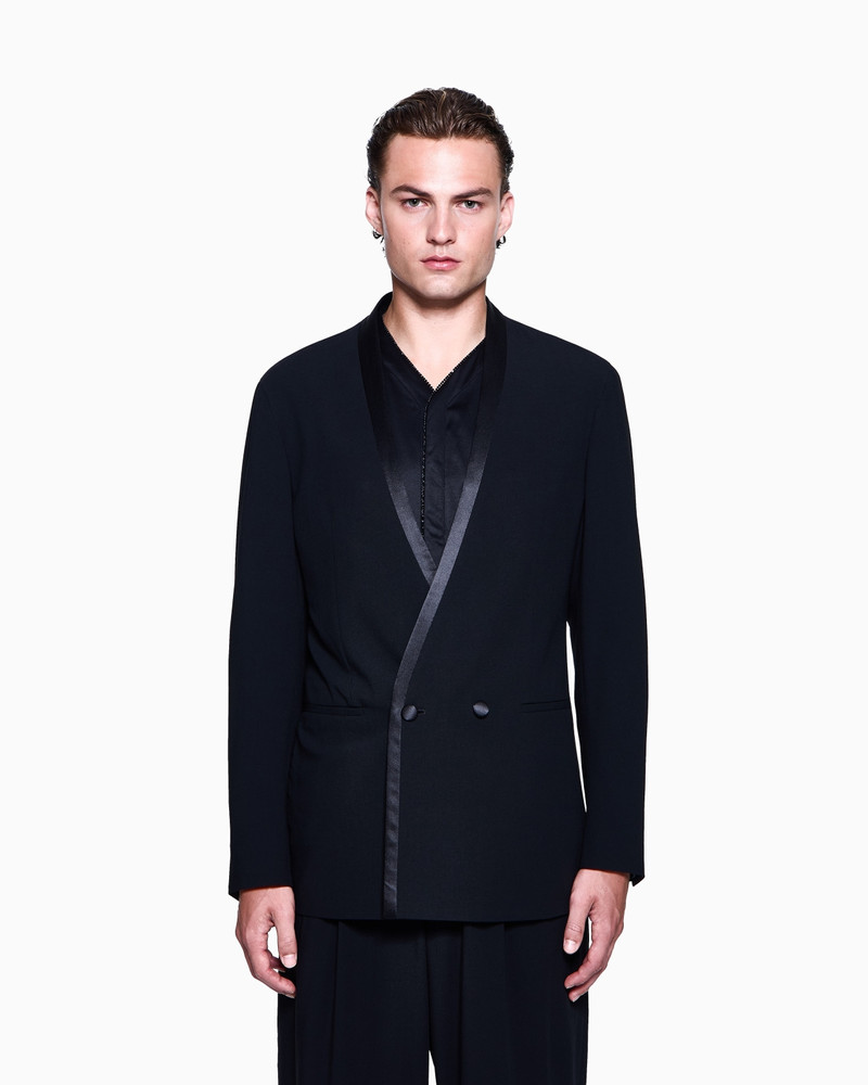 GIORGIO ARMANI WOOL-CRÊPE DOUBLE-BREASTED JACKET outlook