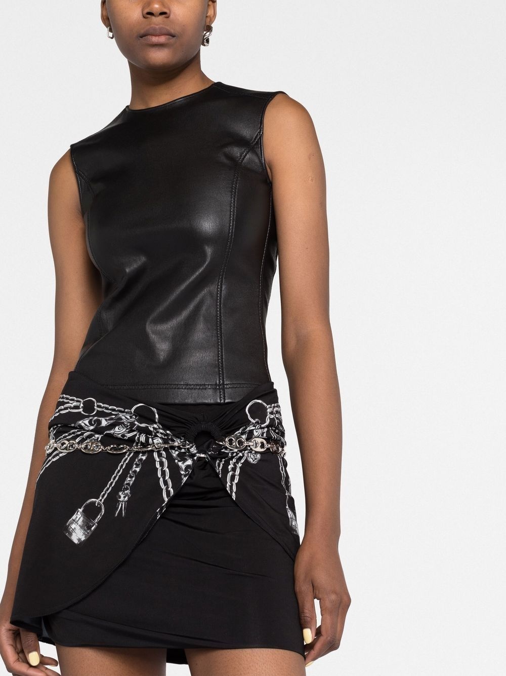 chain-print mini skirt - 5
