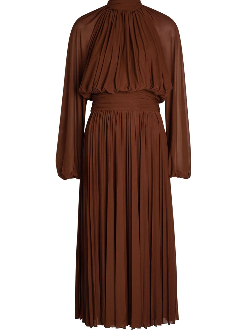 RONNY KOBO Blythe pleated high-neck midi dress outlook