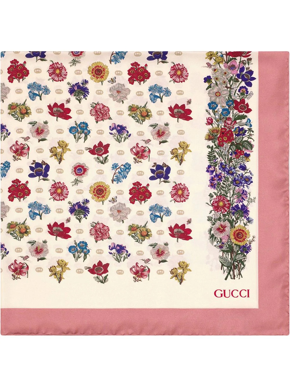 GG floral scarf - 1