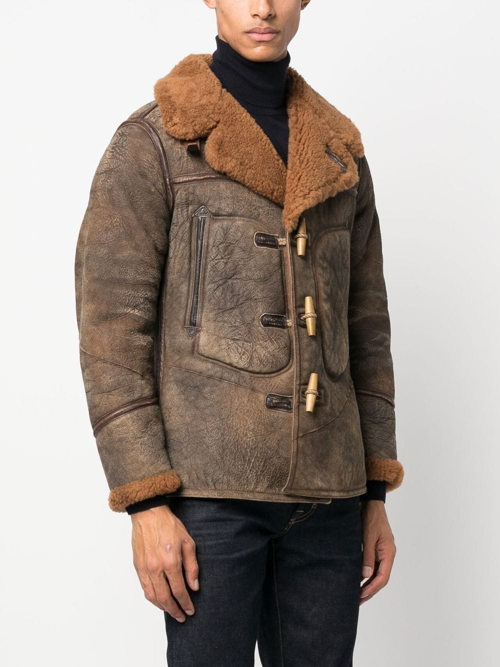 Ideford shearling-lined leather jacket - 3