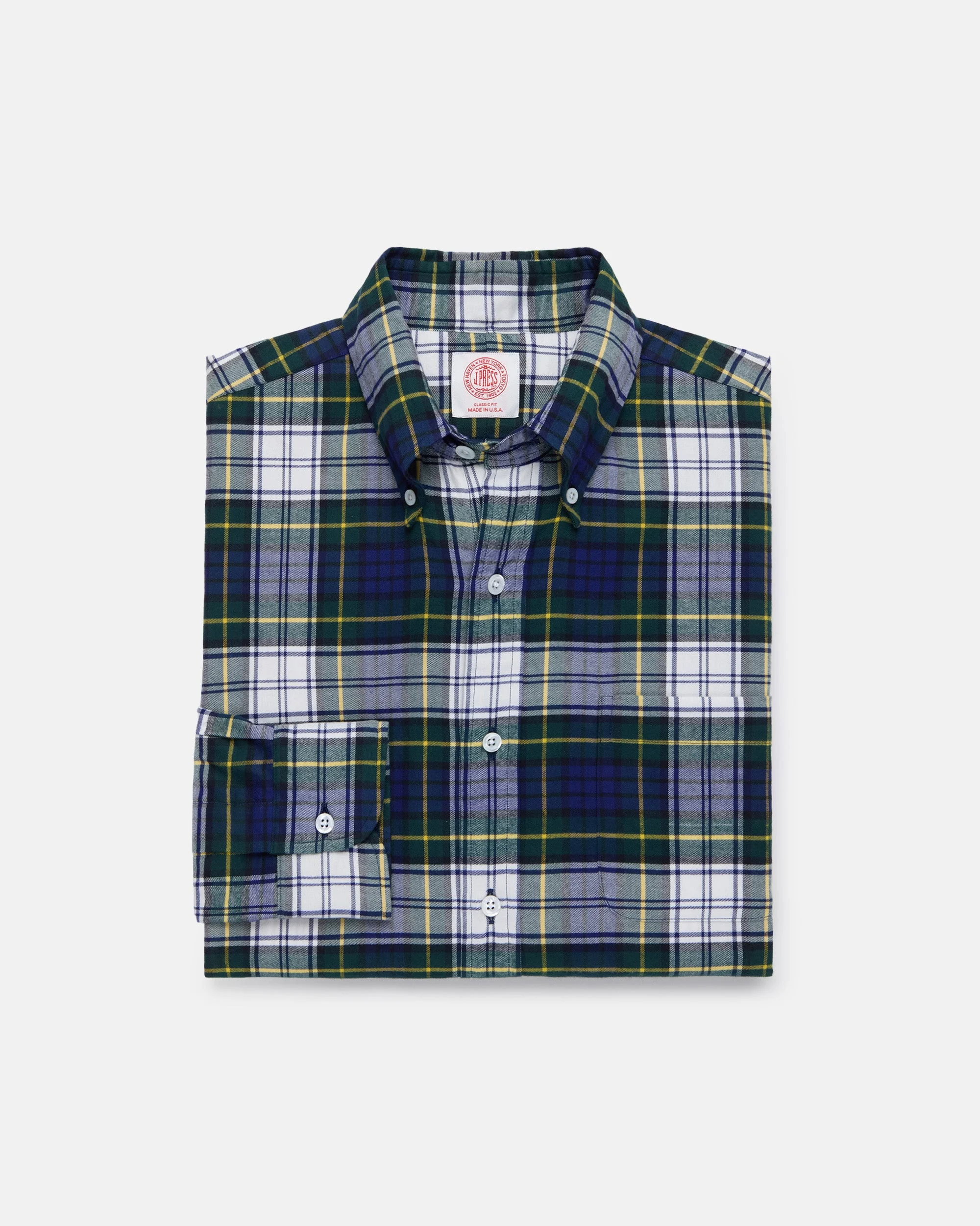 MADE-IN-USA DRESS GORDON TARTAN FLANNEL SPORT SHIRT - CLASSIC FIT - 1