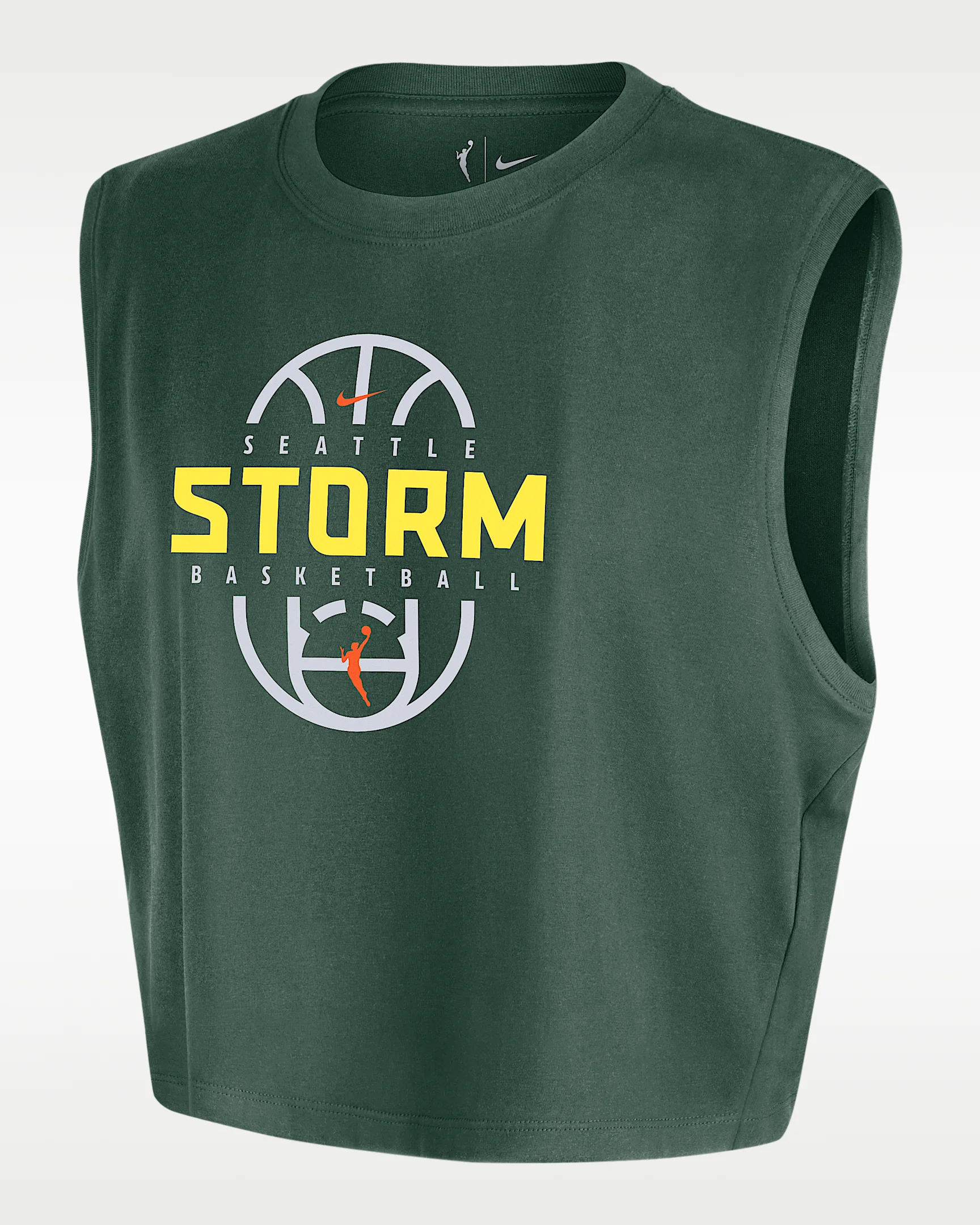 Seattle Storm Nike Women's WNBA Authentic Sleeveless Cropped T-Shirt - 1