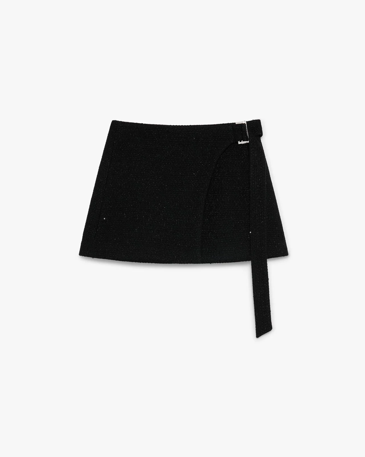 Black Sequin Tweed Mini Skirt | Casablanca Paris - 1