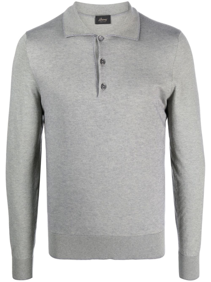 flat-pointed collar button-fastening polo shirt 1