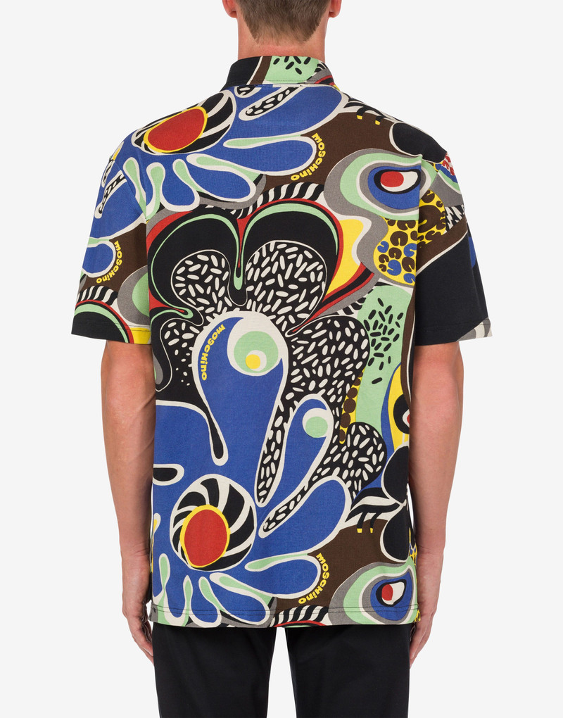 PSYCHEDELIC PRINT PIQUE POLO SHIRT 3