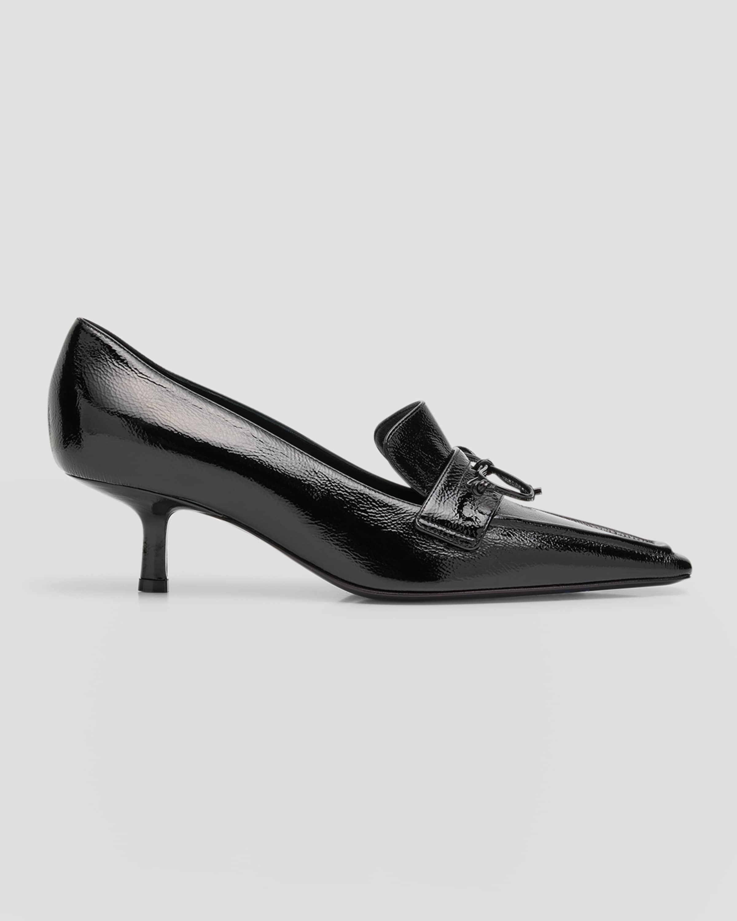 Sovereign Leather Bow Loafer Pumps - 1