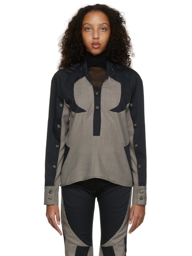 Black & Beige Stride Pullover Shirt - 1